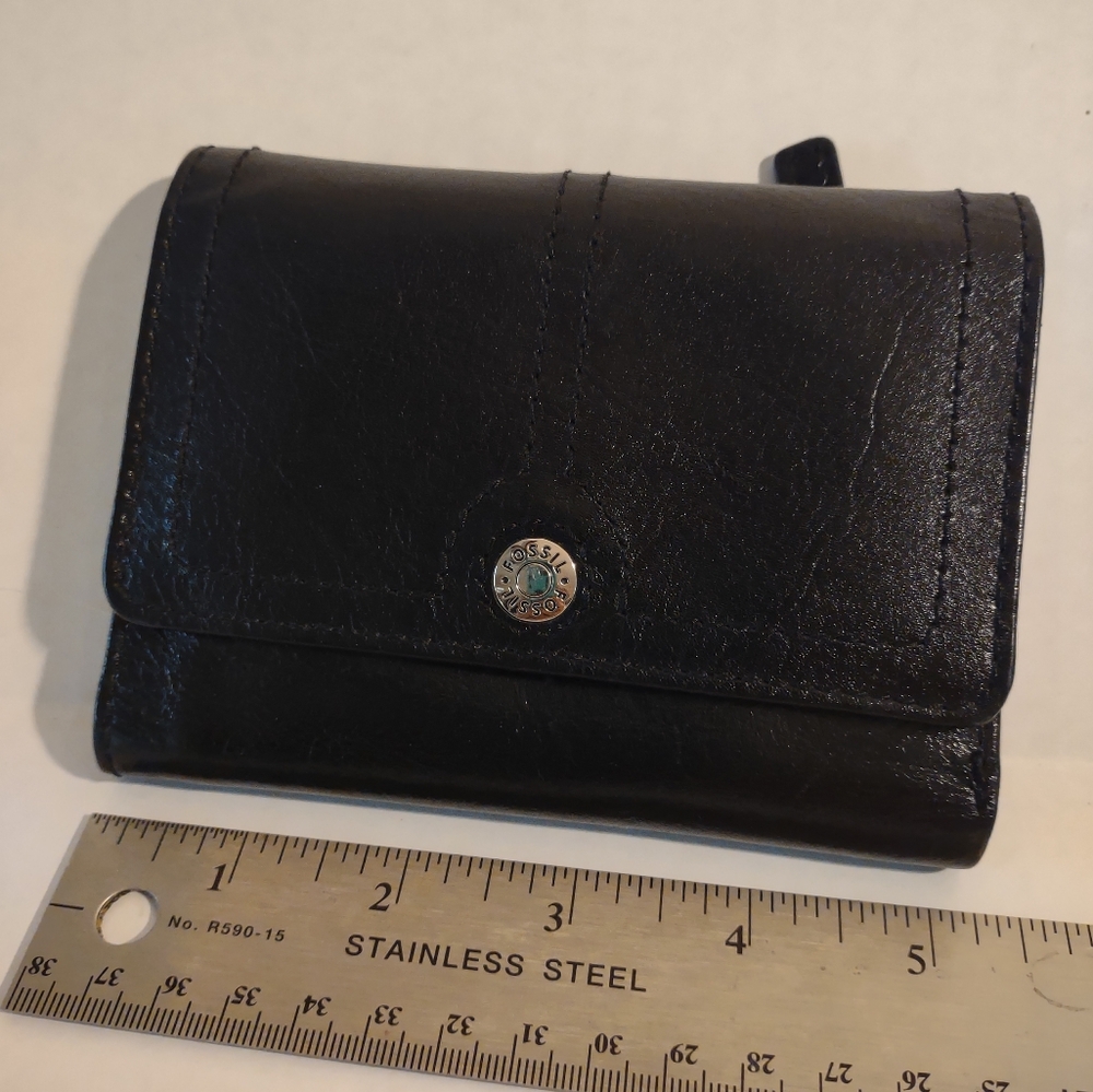 Black Vintage Fossil Wallet